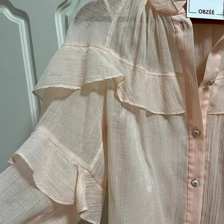 [BUNJANG] Objet Frill Blouse with Camisole Set / 오브제 블라우스 44