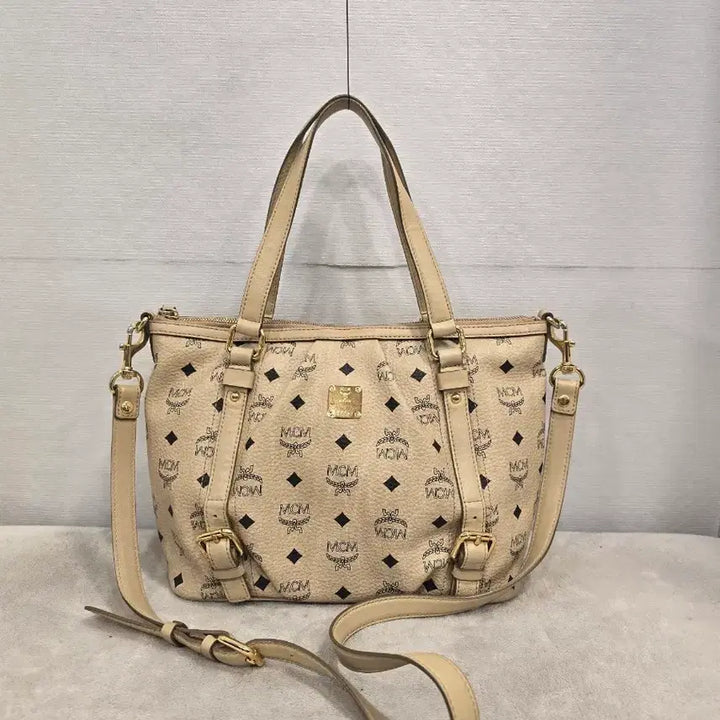 [BUNJANG] MCM Visetos Tote Bag Shoulder Bag Crossbody Bag Beige / MCM 비세토스 토트백 숄더백 크로스백 베이지