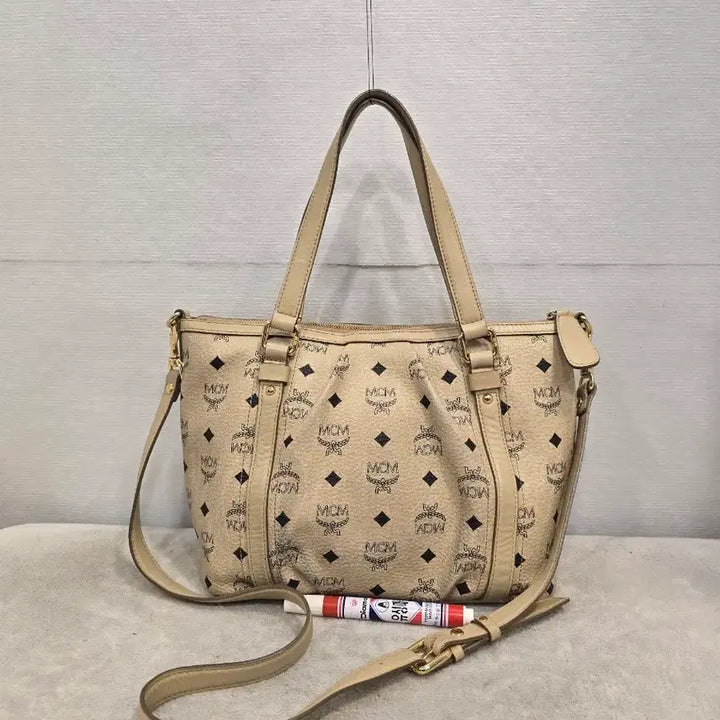 [BUNJANG] MCM Visetos Tote Bag Shoulder Bag Crossbody Bag Beige / MCM 비세토스 토트백 숄더백 크로스백 베이지