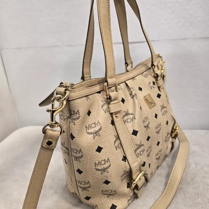 [BUNJANG] MCM Visetos Tote Bag Shoulder Bag Crossbody Bag Beige / MCM 비세토스 토트백 숄더백 크로스백 베이지