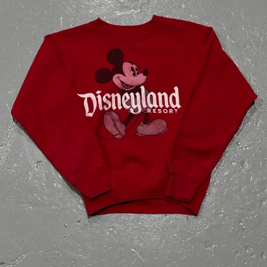 [BUNJANG] Disney Disneyland Hanes 90s Red Sweatshirt Size M / 90s 디즈니랜드 X 헤인즈(Hanes) 레드 스웻셔츠