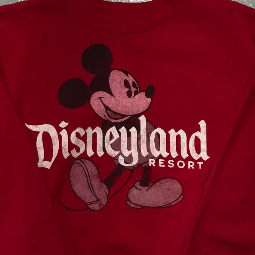 [BUNJANG] Disney Disneyland Hanes 90s Red Sweatshirt Size M / 90s 디즈니랜드 X 헤인즈(Hanes) 레드 스웻셔츠