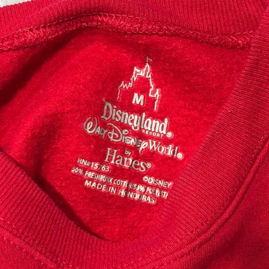 [BUNJANG] Disney Disneyland Hanes 90s Red Sweatshirt Size M / 90s 디즈니랜드 X 헤인즈(Hanes) 레드 스웻셔츠