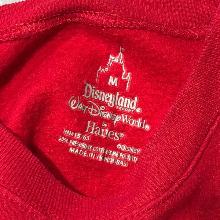 [BUNJANG] Disney Disneyland Hanes 90s Red Sweatshirt Size M / 90s 디즈니랜드 X 헤인즈(Hanes) 레드 스웻셔츠