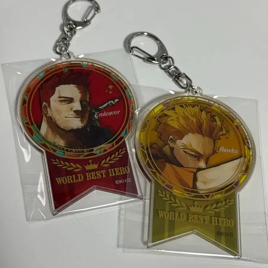 [BUNJANG] My Hero Academia Original Art Exhibition World Hero Keychain - Endeavor &amp; Hawks Set / 히로아카 원화전 월드베스트히어로 키홀더 엔데버, 호크스