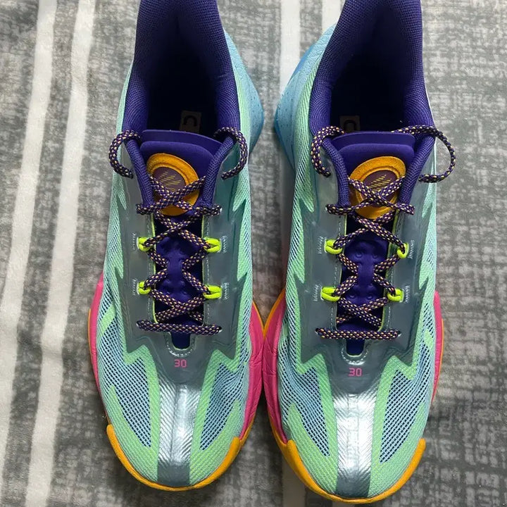 [BUNJANG] Curry 7 Blue Pink Basketball Shoes (300mm) / 커리 7 블루 핑크 300mm