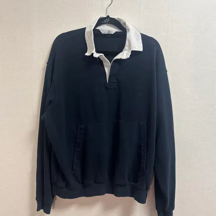 [BUNJANG] La Fancystore Navy Collared Sweatshirt M / 라퍼지스토어 네이비 카라 맨투맨 M