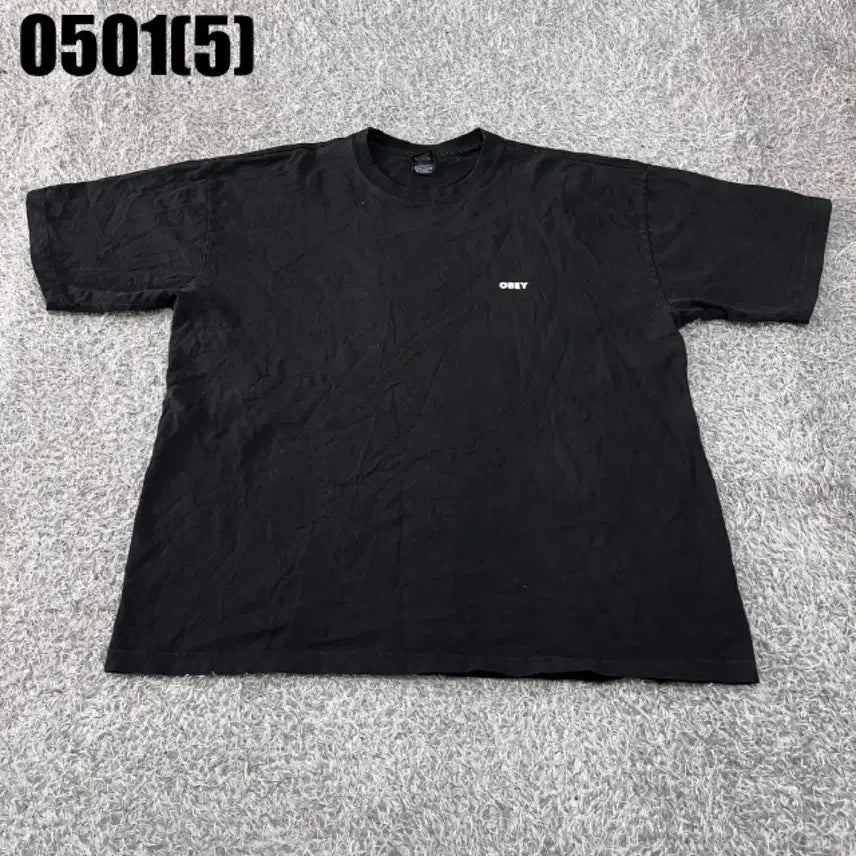 [BUNJANG] OBEY Black Short Sleeve T-Shirt / OBEY 오베이 블랙 반팔 티셔츠