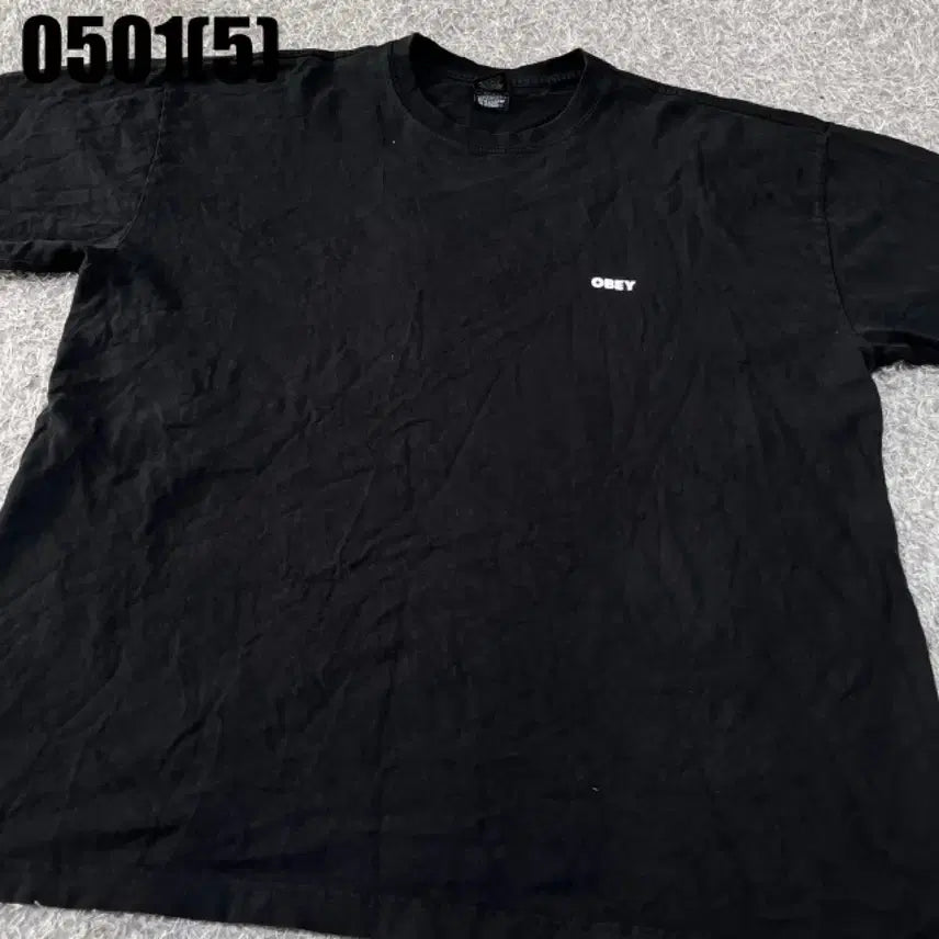 [BUNJANG] OBEY Black Short Sleeve T-Shirt / OBEY 오베이 블랙 반팔 티셔츠