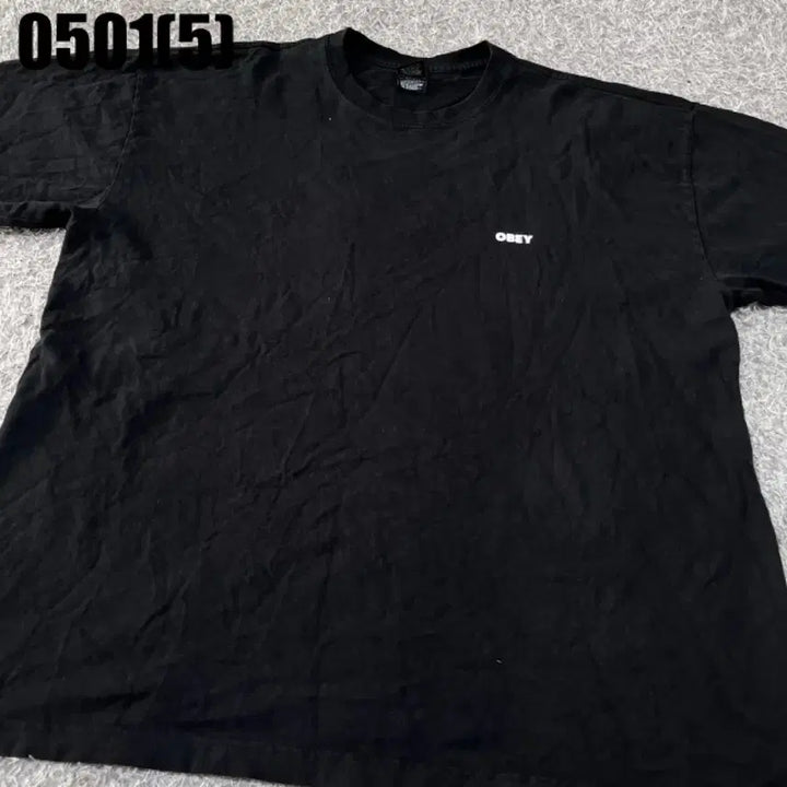 [BUNJANG] OBEY Black Short Sleeve T-Shirt / OBEY 오베이 블랙 반팔 티셔츠