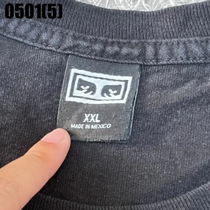 [BUNJANG] OBEY Black Short Sleeve T-Shirt / OBEY 오베이 블랙 반팔 티셔츠