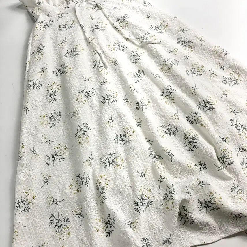 [BUNJANG] Flower Pattern String Long Dress / 플라워 패턴 끈 롱 원피스