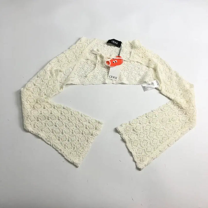 [BUNJANG] Cider Crochet Bolero Cardigan Beige / 씨더 크로셰 뜨개질 볼레로 가디건 베이지