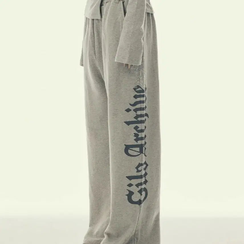 [BUNJANG] GILLIARCHIVE Side Cross Logo Sweatpants Grey / 길라아카이브 side cross logo 스웻팬츠 트레이닝팬츠