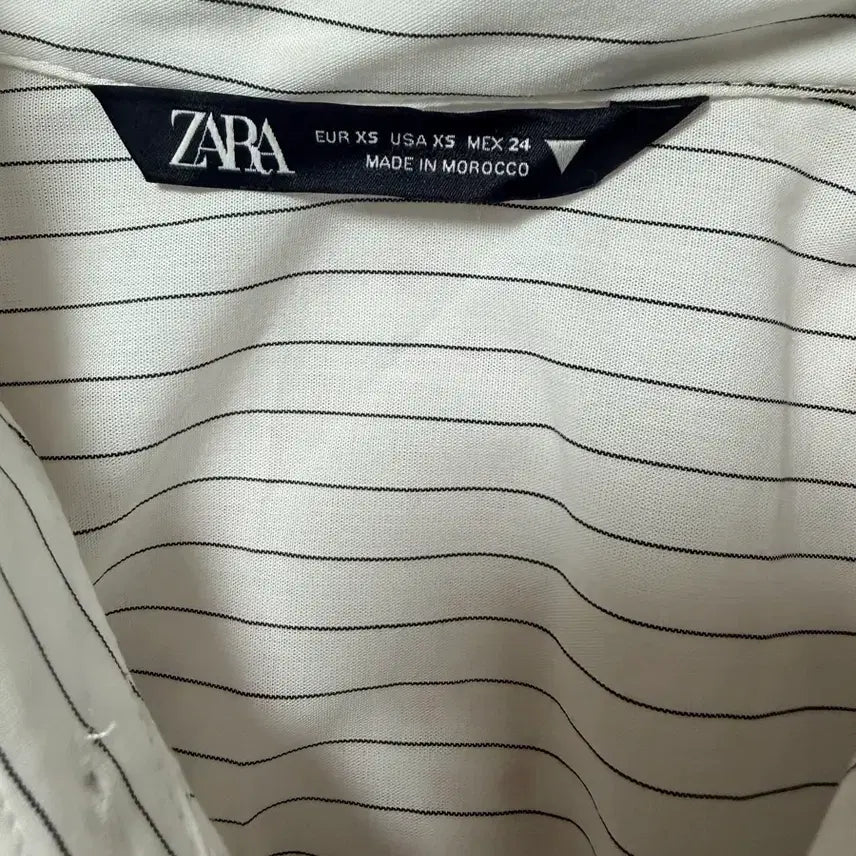 [BUNJANG] Zara White Stripe Oversized Shirt XS / 자라 화이트 스트라이프 오버핏 셔츠 XS