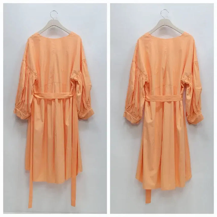 [BUNJANG] JUCY JUDY Puff Sleeve Rayon Dress Apricot / JUCY JUDY 쥬시쥬디 소매 퍼프 레이온 원피스 / 여 85 살구색