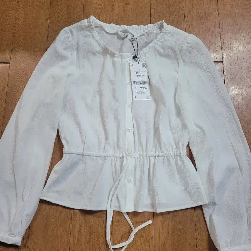 [BUNJANG] Mixxo String Blouse Ivory S / (새상품)미쏘 스트링 블라우스 아이보리 S