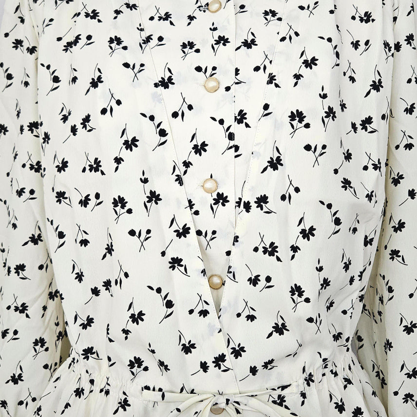 [BUNJANG] Dinding Flower Waist Banding Blouse / 딩동 :) 플라워 허리밴딩 블라우스13
