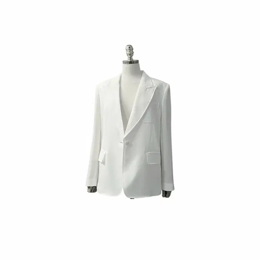 [BUNJANG] Stefanel White Single Jacket Size 66 / 미사용/  스테파넬 화이트 싱글 자켓