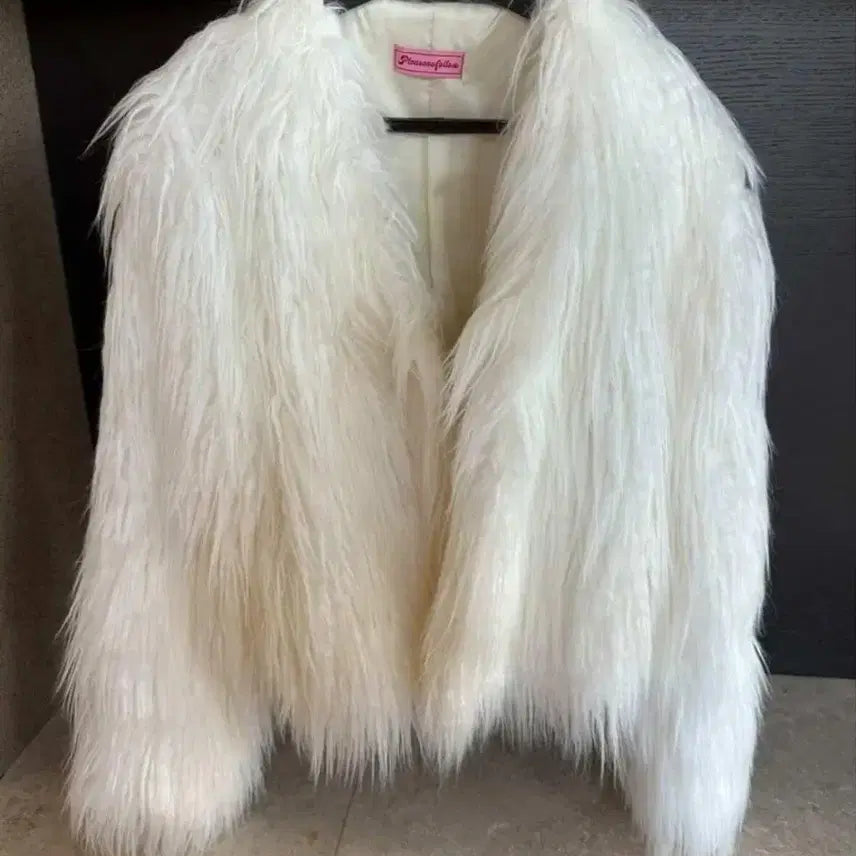 [BUNJANG] Please Follow White Fur Jacket / 플리즈노팔로우 화이트 퍼 자켓