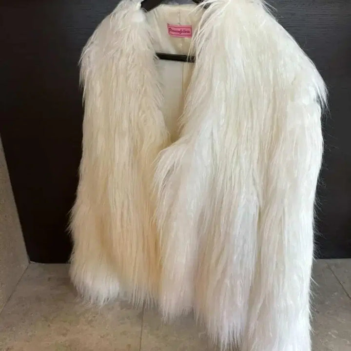 [BUNJANG] Please Follow White Fur Jacket / 플리즈노팔로우 화이트 퍼 자켓