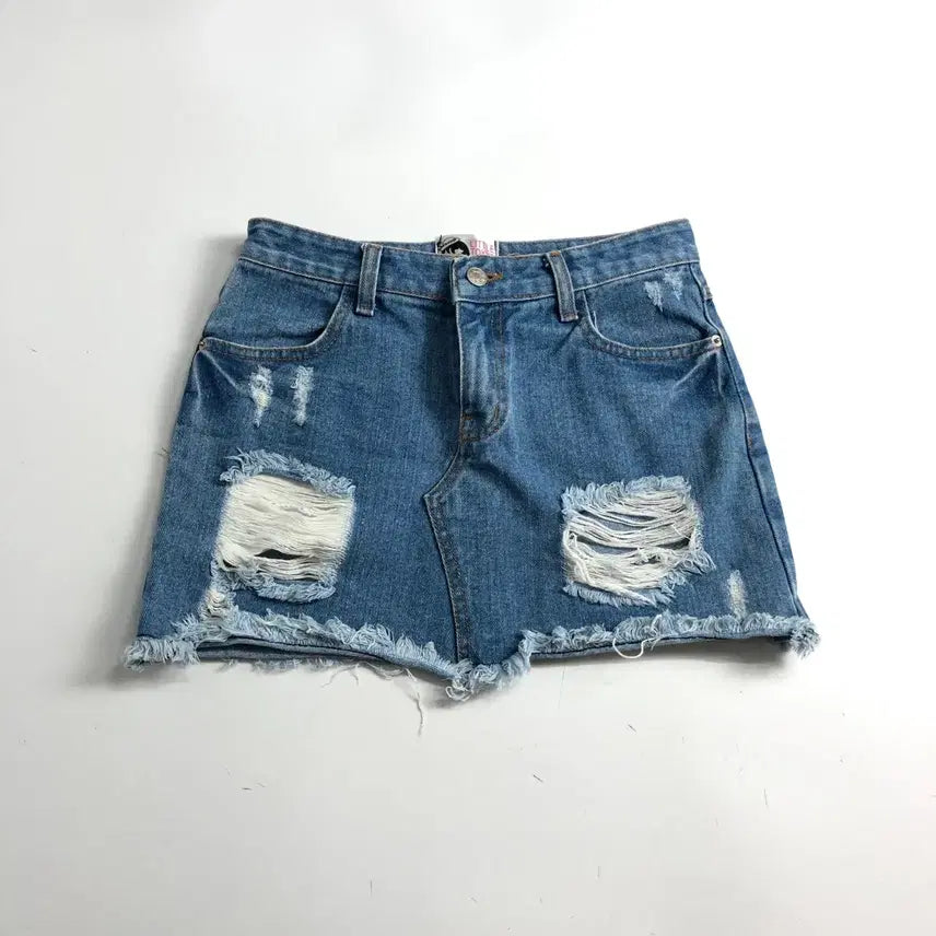[BUNJANG] Little Tokyo Denim Mini Skirt / 리틀도쿄 데님 미니 스커트 데미지진