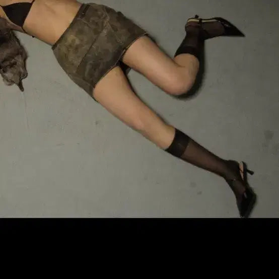 [BUNJANG] 100% Real Leather Mini Skirt (Size S) / 소가죽 미니스커트