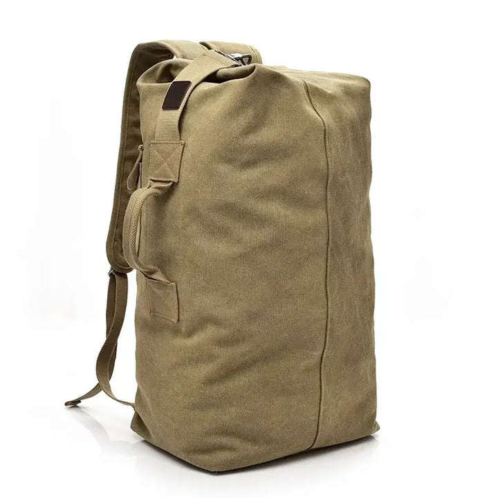 [BUNJANG] Canvas Duffle Bag Backpack - Khaki, Large Size / 캔버스 더플백 백팩 카키색 / 빅사이즈