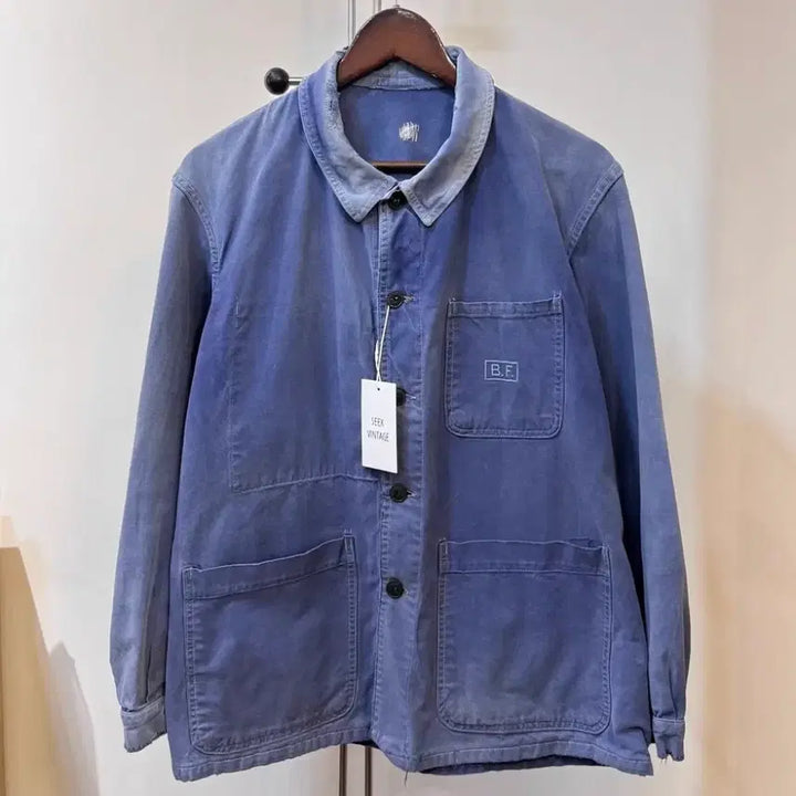 [BUNJANG] 1980s European French Work Jacket (3-Pocket / Indigo) / 80s 유러피안 프렌치 워크자켓  (3-포켓 / 인디고)