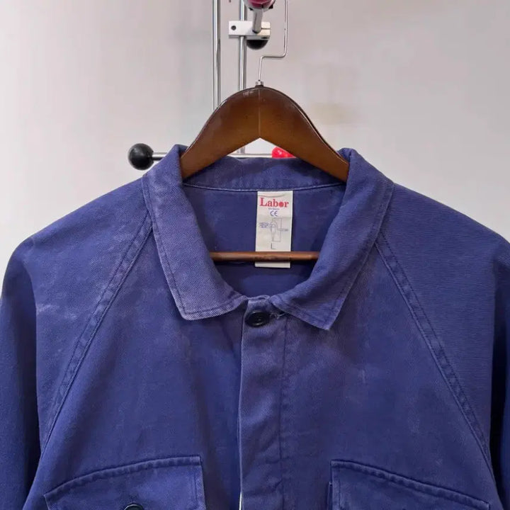 [BUNJANG] 90s European French Work Jacket Indigo Two-Pocket Short Version / 90s 유러피안 프렌치 워크자켓 (인디고 / 투포켓 숏 버전)