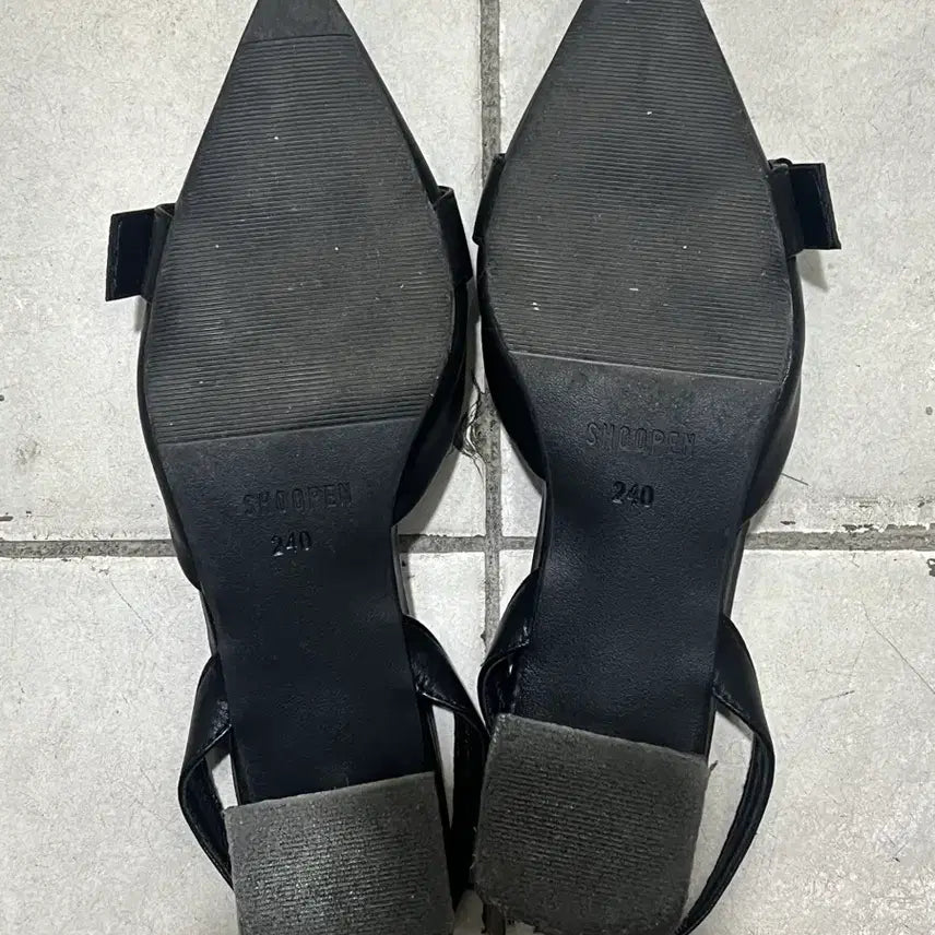 [BUNJANG] Shopen Buckle Stiletto Slingback Shoes 240 Black / 슈펜 버클 스틸레토 슬링백 240 블랙