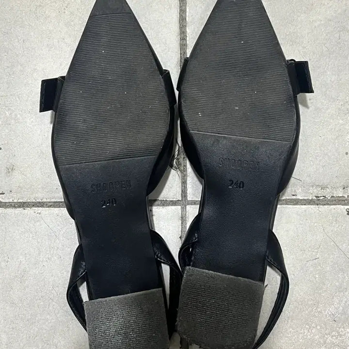 [BUNJANG] Shopen Buckle Stiletto Slingback Shoes 240 Black / 슈펜 버클 스틸레토 슬링백 240 블랙