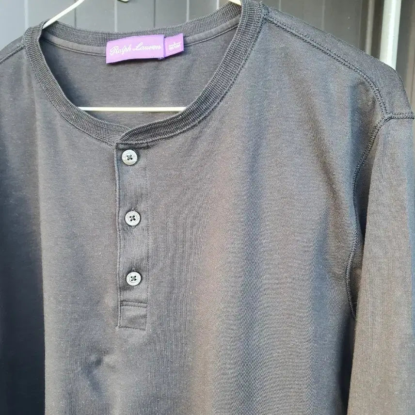 [BUNJANG] Ralph Lauren Purple Label Henry Neck Long Sleeve L / 100~103 랄프로렌 퍼플라벨 최고가라인 블랙 헨리넥 롱슬리브 L
