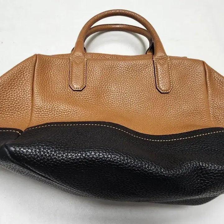 [BUNJANG] Bruno Magli Two-Tone Leather Shoulder Bag / 브루노말리 투톤 가죽 숄더백