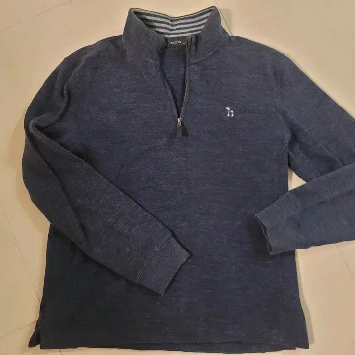 [BUNJANG] Hazzys Navy Cotton Zip-Up Cardigan / 헤지스 네이비 면 집업 가디건