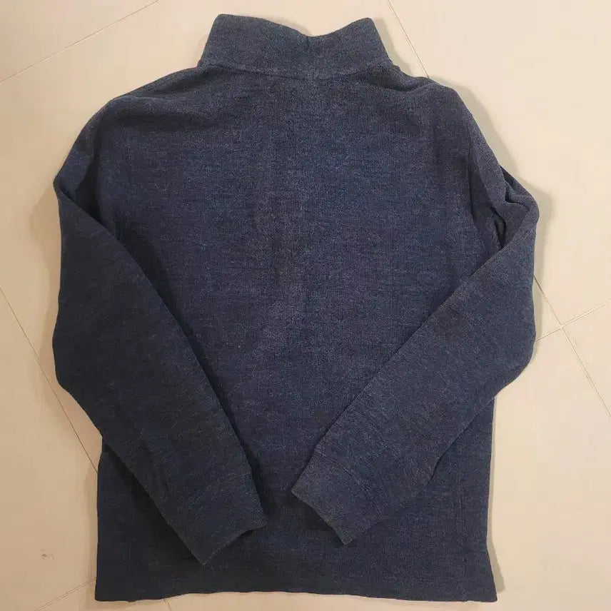 [BUNJANG] Hazzys Navy Cotton Zip-Up Cardigan / 헤지스 네이비 면 집업 가디건