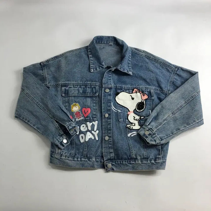[BUNJANG] Snoopy Printing Denim Jacket / 스누피 프린팅 데님 청자켓