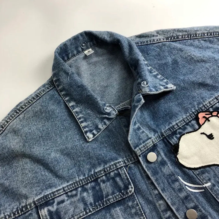 [BUNJANG] Snoopy Printing Denim Jacket / 스누피 프린팅 데님 청자켓