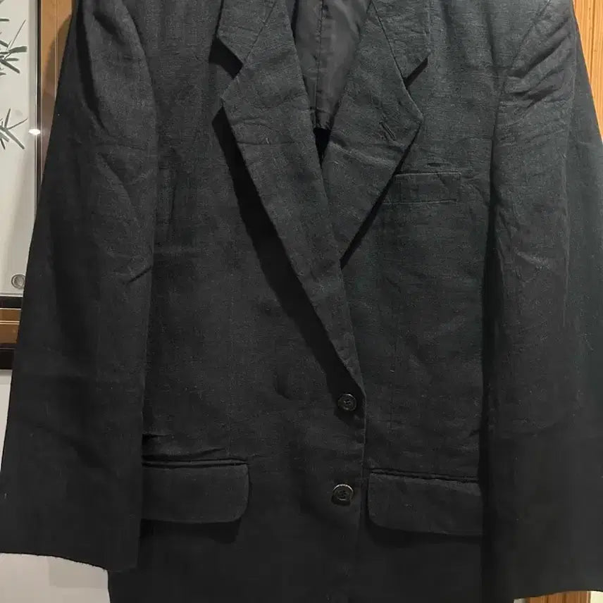 [BUNJANG] Comme des Garçons Homme 00s Black Linen 2-Button Jacket / 00s 꼼데가르송 블랙 린넨 2버튼 자켓