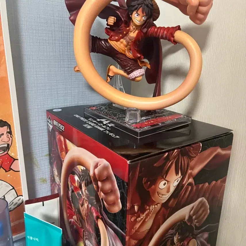 [BUNJANG] One Piece Card Game A Prize Luffy Figure &amp; Promo Card / 원피스 카드게임A상 루피 피규어 및 프로모 카드