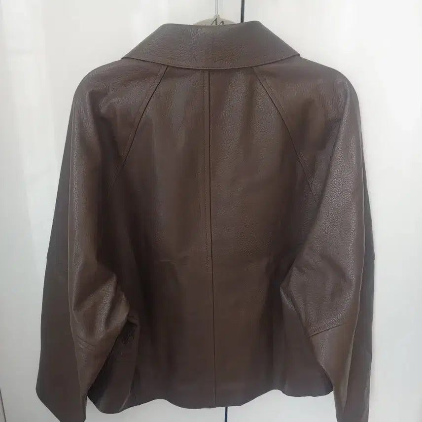 [BUNJANG] Brown Leather Cropped Jacket / 브라운 레더 크롭 자켓