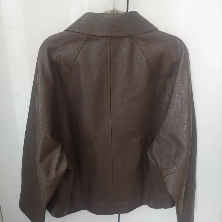 [BUNJANG] Brown Leather Cropped Jacket / 브라운 레더 크롭 자켓