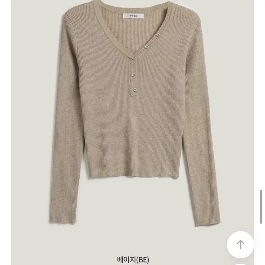 [BUNJANG] Twii Gomez Button Knit Beige / 트위 고메즈 버튼 니트 베이지