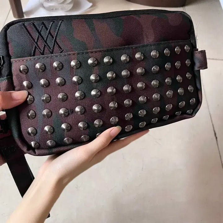 [BUNJANG] Anew Stud Camo Clutch Bag Pouch / 어뉴 스터드 카모 클러치백 핸드백 파우치(새상품)