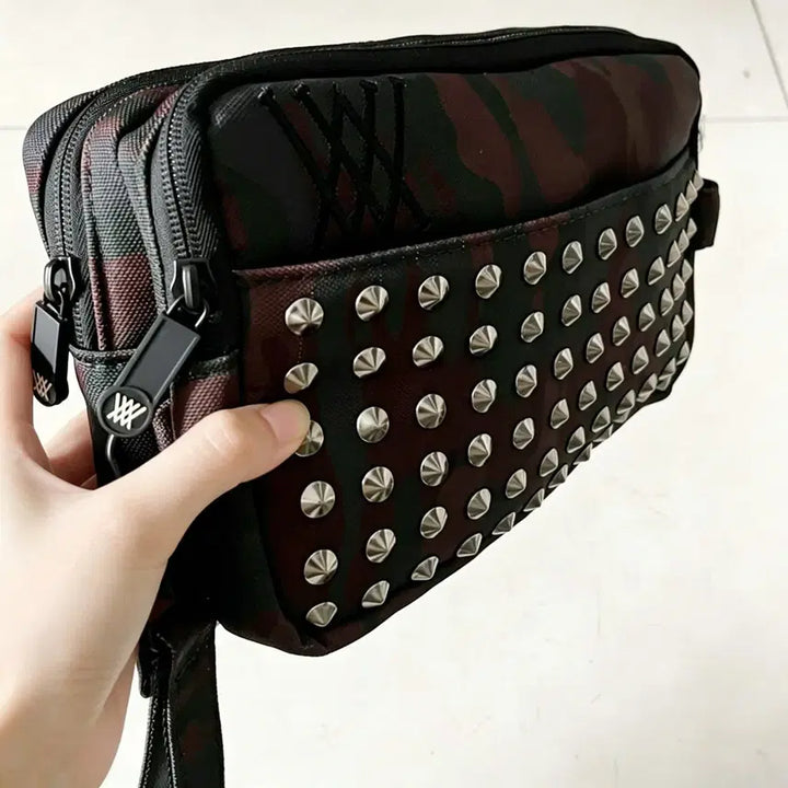 [BUNJANG] Anew Stud Camo Clutch Bag Pouch / 어뉴 스터드 카모 클러치백 핸드백 파우치(새상품)