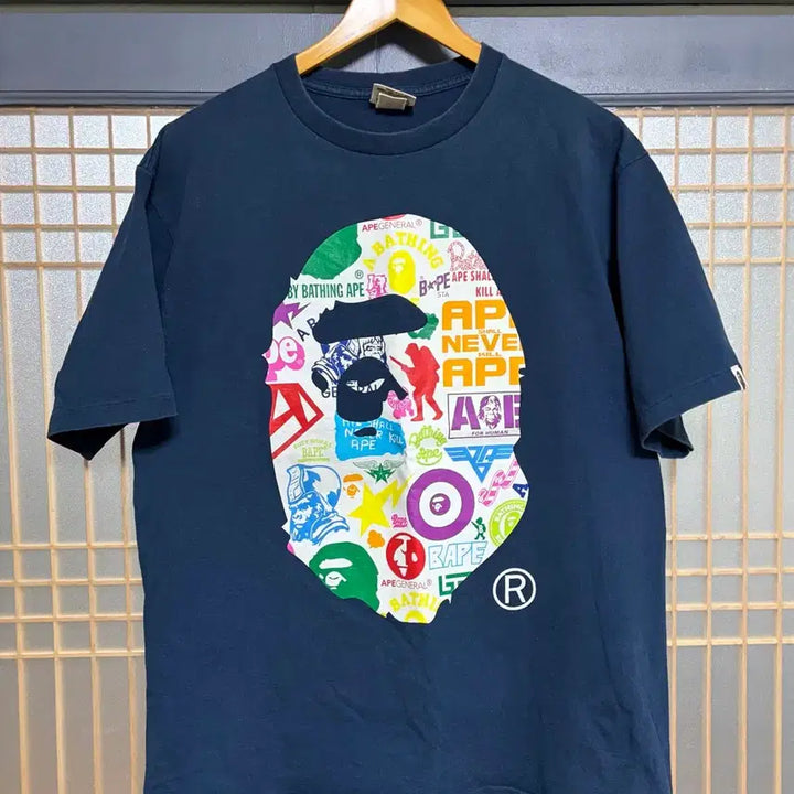 [BUNJANG] BAPE Multi Big Head T-Shirt Vintage Navy XL / [XL]베이프 멀티 빅헤드 티셔츠 빈티지