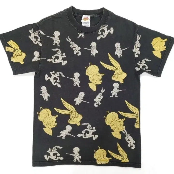 [BUNJANG] Looney Tunes Bugs Bunny All Over Print T-Shirt / 루니툰 바니 반팔 티셔츠 S