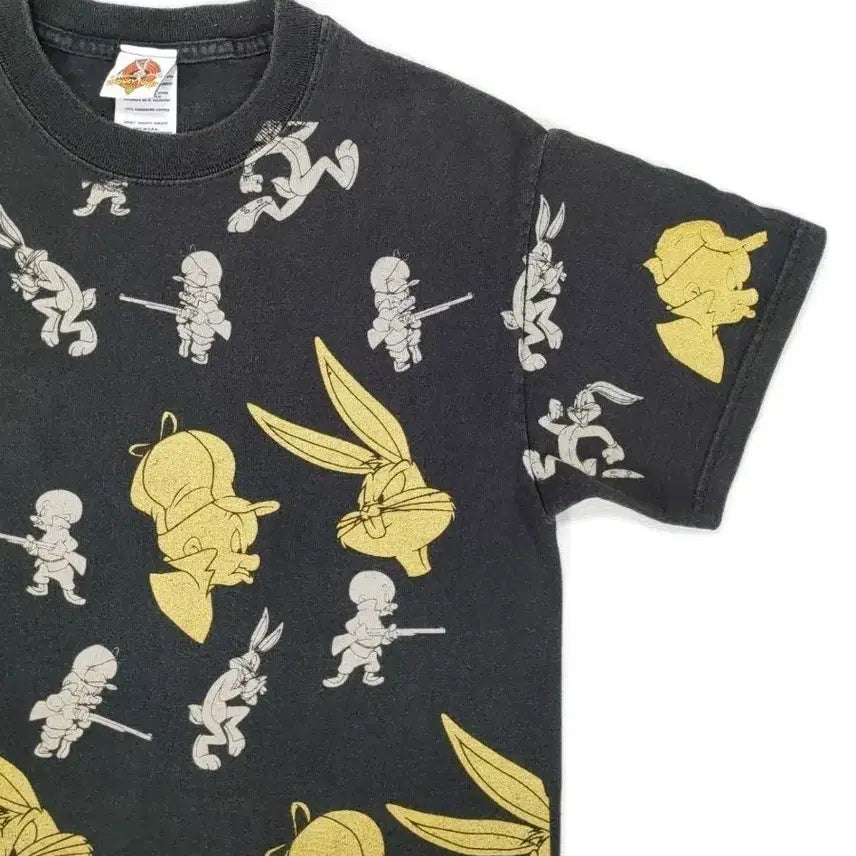 [BUNJANG] Looney Tunes Bugs Bunny All Over Print T-Shirt / 루니툰 바니 반팔 티셔츠 S