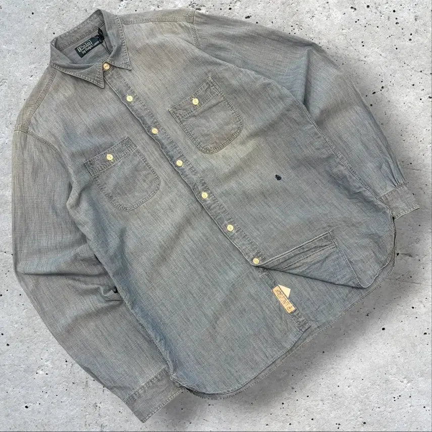 [BUNJANG] Polo Ralph Lauren Chambray Denim Shirt Blue M / [M] 폴로 랄프로렌 샴브레이 데님 셔츠 블루 D931