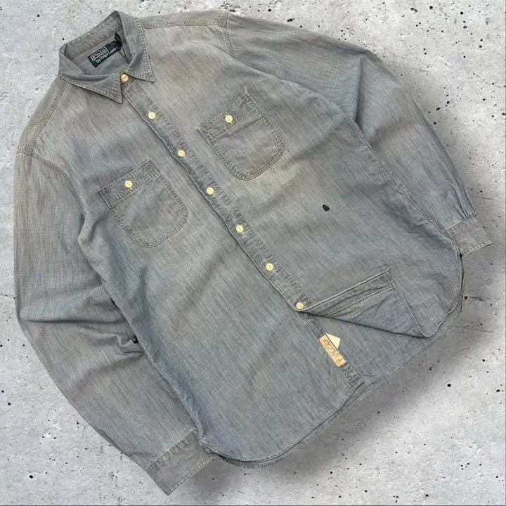 [BUNJANG] Polo Ralph Lauren Chambray Denim Shirt Blue M / [M] 폴로 랄프로렌 샴브레이 데님 셔츠 블루 D931